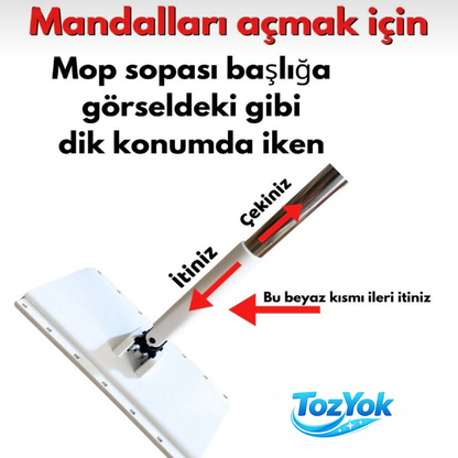 TozYok® Tüm Bezlerle Uyumlu Kıskaç Mop